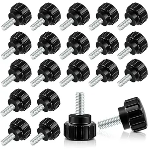 20 Pcs M4 x 10 mm Threaded Knurled Thumbscrew, Monitor Screws Vesa Mount Screws Carbon Steel Clamping Knobs Grip Thumb Screw Mounting Thumb Screw
