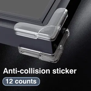 12 Counts Large Clear Corner Protectors - Soft Edge Guards for Wooden Furniture