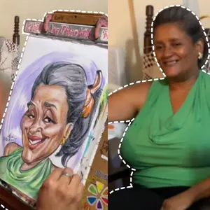 Colored in Caricature Face Custom art