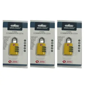 Pack of 3 Dial Combination Lock - TSA APPROVED