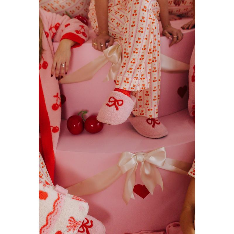 Pink Bow Slippers