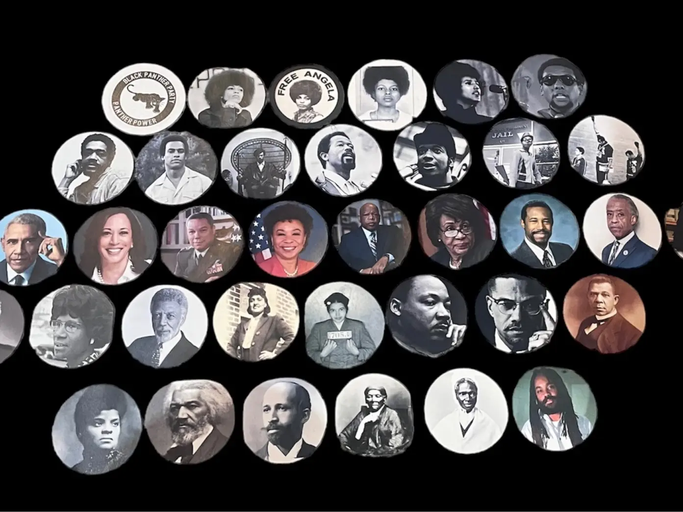 Pinback Button Civil Rights & Political African American Icons - 2.25"