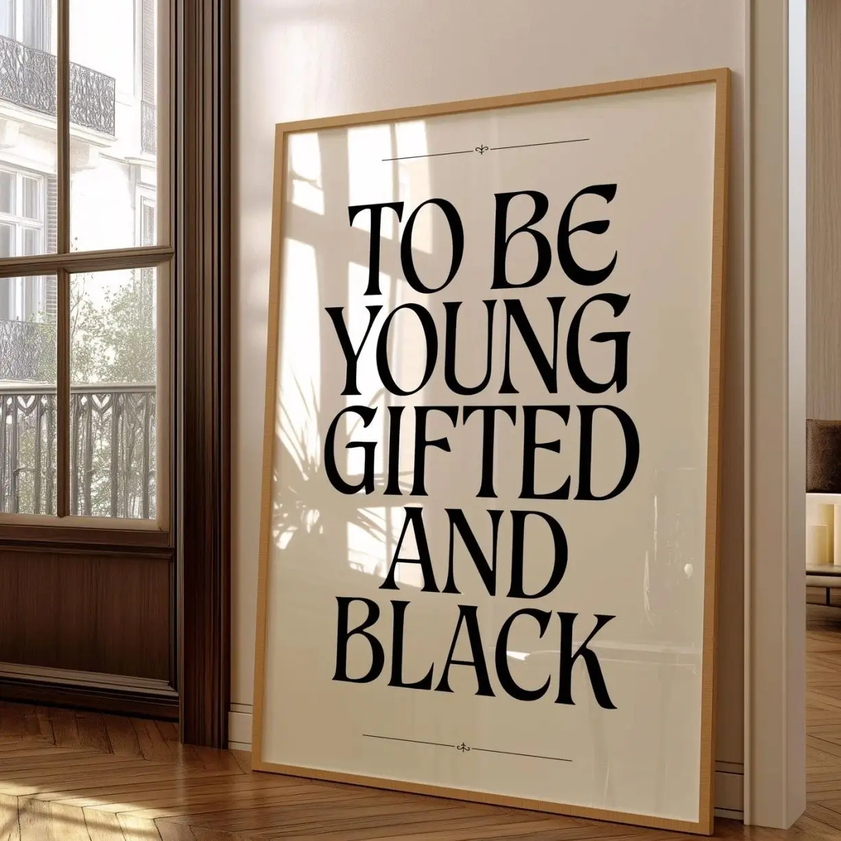 Black Woman Art Print, Black Excellence Typography, Afro Culture Wall Art, Modern Black and White Decor A