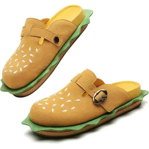 Clogs for Womens Suede Leather Mules Cork Footbed Sandals Comfort Shoes with Arch Support Clogs