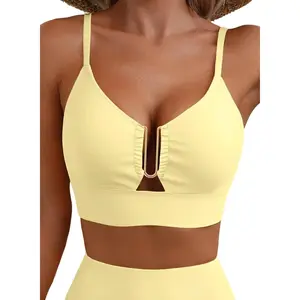 Women's Push Up Bikini Top with U-Wire Cutout - Summer Beach Swimsuit Top Only