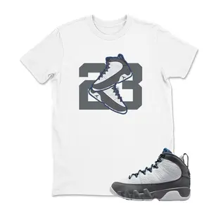 Number 23 Jordan 9 Flint Grey Matching Sneaker Tee Shirt White, Jordan 9 Flint Grey Matching Sneaker Tee Shirt, Hoodie, Sweatshirt