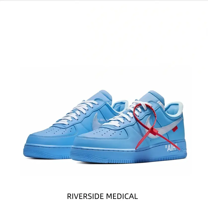 All Baby Blue Low Cut Skate Shoes Hand-Stitched Detail Red Hang Tag Daily Walking Sneakers
