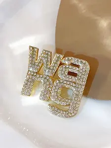 Women's Cute Artificial Rhinestone Letter Design Brooch, Fashion Accessory Jewelry Gift Idea for Girls, Suitable for All Occasions