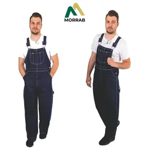 Mens Denim Dungarees Work Wear Bib and Brace Overall Heavy Decorator Coverall