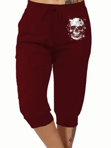 Lightweight Breathable Fabric Women's Harem Pants, Loose Casual Elastic Waist Mid-Thigh, Suitable for Yoga & Exercise, Perfect for Any Occasion, Spring