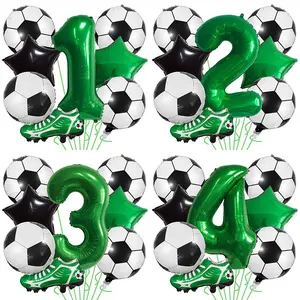 World Cup Championship Soccer-Themed Balloon Set: Soccer Cleats, Star-Shaped Foil Balloons, World Cup Decorations, Birthday Party Decorations, Party Favors, 1st Anniversary Decorations, Green Foil Balloons (Numbers 1–9)