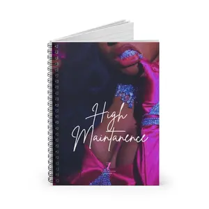 High Maintenance Spiral Notebook – Luxe Journal for Black Women, Self-Worth Affirmations, Fashion Lover Gift, Stylish Glow-Up Stationery