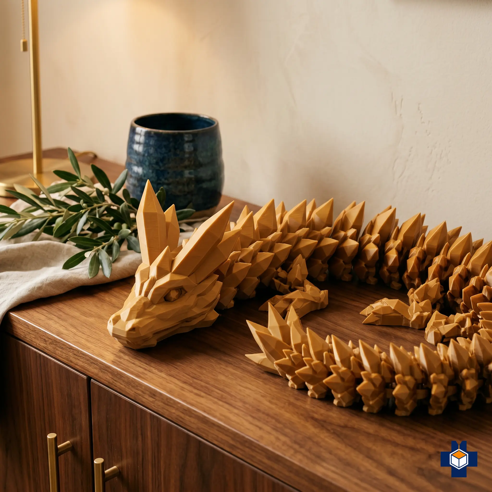 MEGALODON Giant 3D Printed Articulated Plastic Dragon Statue, XL Crystal Fidget Toy, Ivory Home Decor, Room Decor for Dragon Lovers Fantasy Gift