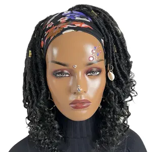 Short Faux Locs Headband Wigs For Black Women With Accessories Included