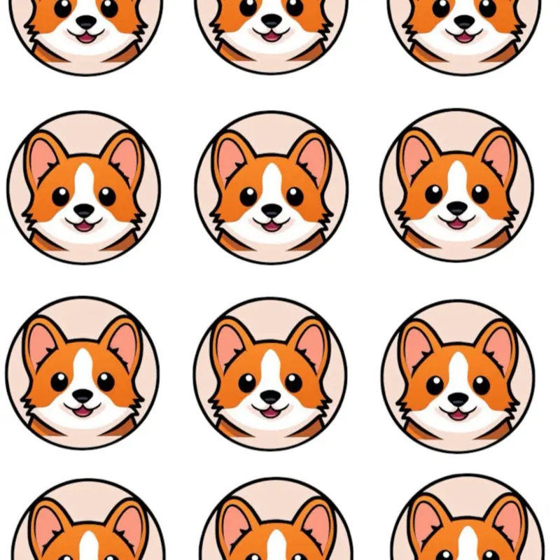 Corgi Cupcake Toppers Edible Corgi Cookie Toppers Corgi Theme Party Favor Adorable Dog Faces for Celebrations