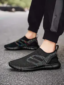 Men's Flyknit Sneakers, Breathable Lightweight Soft-Soled Athletic Casual Shoes, Suitable for Daily Wear