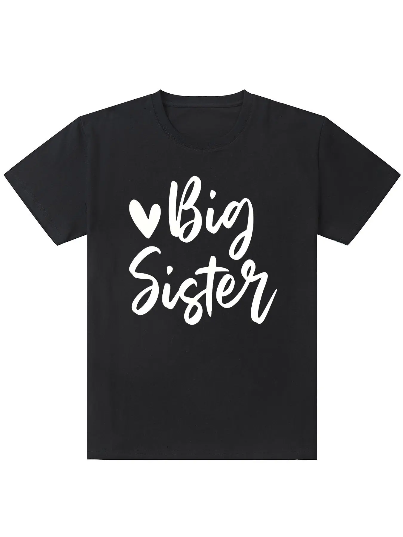 Big Sister Heart Soft Crew Neck Casual Sister Tee Women