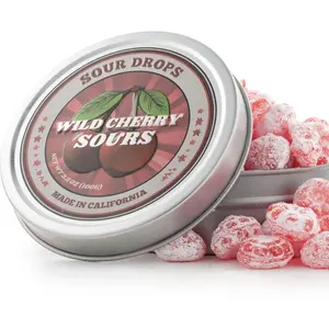 Sour Drops Dye-Free Wild Cherry Sours Hard Candy Sweet Snack - Bold Taste Experience Made in California