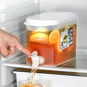 1/2Pcs Plastic Beverage Dispenser with Tap, 3.5L (1 Gallon) Large Capacity Container, Cold Water Kettle, Iced Tea Jug, Summer Party, Music Festivals, Fridge