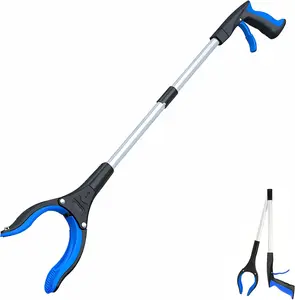 32 Inch Foldable Reacher Grabber, 360° Rotating Jaw Magnetic Trash Picker, Heavy Duty Lightweight Elderly Assist Grabber Tool Blue         ？ ？