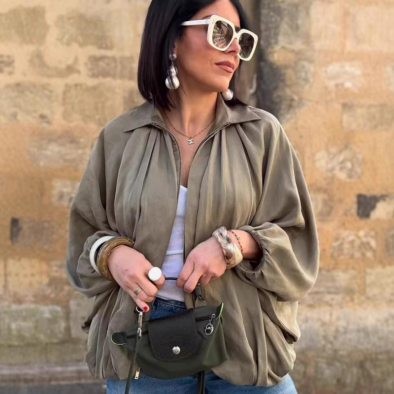 Women's Puffy Pilot Jacket Coat Womenswear Tops Outerwear Long Sleeve Casual Fitted Army Green Basic Crewneck Minimalist Fitted Everyday Khaki Women's Puffy Pilot Jacket Coat Womenswear Tops Outerwear Long Sleeve Casual Fitted Army Green Basic Crewneck Minimalist Fitted Everyday Khaki