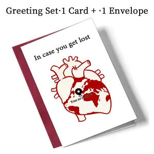 Valentine's Day Anniversary Card, Funny Heart Map Greeting Card, Humorous Valentine's Card for Him, Husband Anniversary Card, Fun Birthday Card, Funny Dad Card, Fun Party Cards