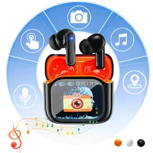 2026 LCD Touch Screen Wireless Earbuds ,ANC Noise Cancelling Earbuds , 7 EQ Modes, 5.4 Bluetooth Earbuds, 10mm Driver, 30H Battery, 3 Dedicated Sound Modes, Surround Sound, Find My Earbuds, Remote Photo, Voice Assistant, in 3 Colors