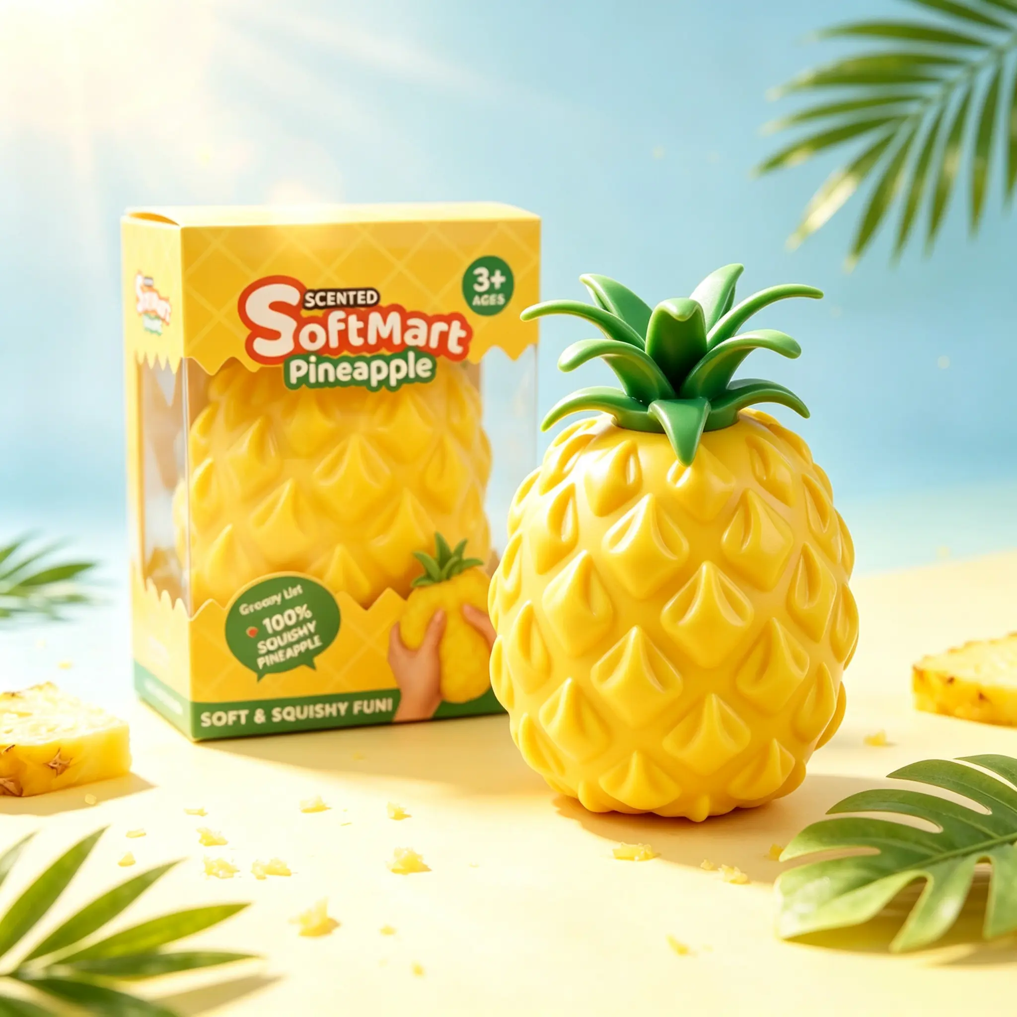 [Jumbo Pineapple Squishy] Large Fruit Squishies Stress Ball Handmade DIY TPR Fast Rebounc Toy