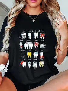 100% Cotton Funny Dental Designs Dentist Teeth Dental T-Shirt