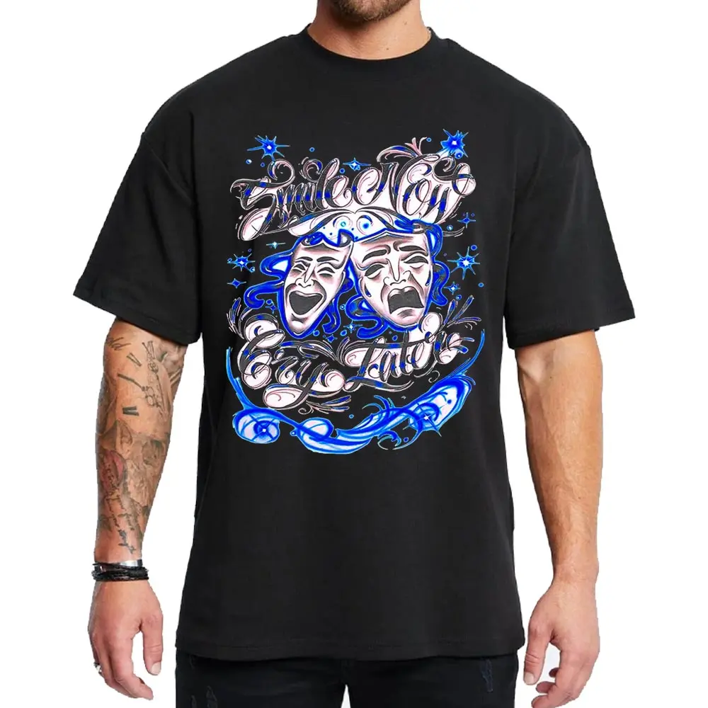 Smile Now Cry Later , Chicano Clothing, Cholo, Gangster clothes, Hoodies for men, Men's clothing, Streetwear, Lowrider, Graphic tee, Men gifts