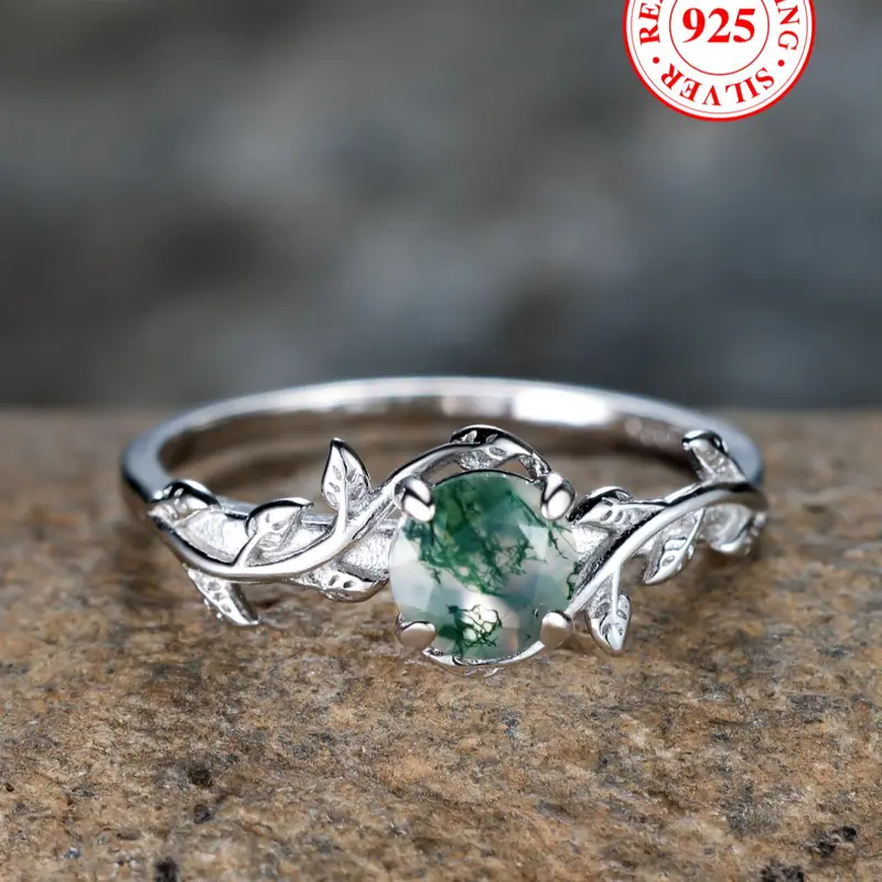 925 Sterling Silver Elegant Artificial Gemstone Decorated Ring, Jewelry Accessories for Women & Girls, Fashion Jewelry for Clothing Decor, Trendy  for Gift, Elegant Everyday Ring, Beautiful Rings