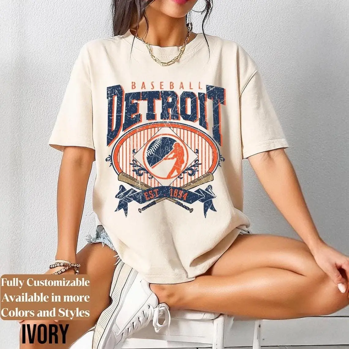 Detroit Baseball Shirt, Retro Ballpark Game Day Tee, Vintage Detroit Fan Apparel Gift