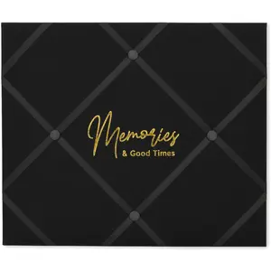 MEMO Wall Hanging 19" X 16" French Memo & Photo Board, Memories Black Linen Fabric 19" X 16" X .6"