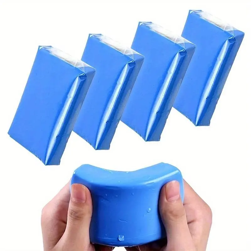 4 Pcs 3.53oz Clay Bar Car Detailing Clay, Auto Blue Detailing Magic Clay Bars Cleaner, Car Cleaning Supplies, With Washing And Adsorption Capacity For Car, Glass, Vehicles, Car Detailing Products