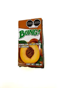 Boing! Durazno 500 ml | Boing! Peach Fruit Drink with 10% Peach Pulp – 500 mL Tetra Pak Juice Beverage