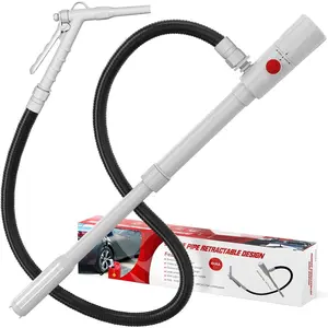 Portable Transfer Pump Battery-Powered Stick Fuel Transfer Pump with Hand Trigger Nozzle, 2.8GPM Flow Rate & 53.7” Hose, Gas Pump Fits Most Gas Cans for Pumping Gasoline, Kerosene, Diesel