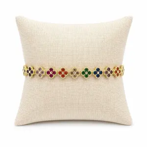 Multicolor Clover Bracelet - Fits 6.5 inches