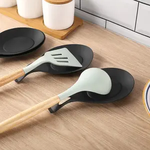 1 Piece Silicone Spoon Rest, Multi Purposes Stovetop Countertop Utensil Rest, Heat Resistant, Easy to Clean Cutlery Tableware