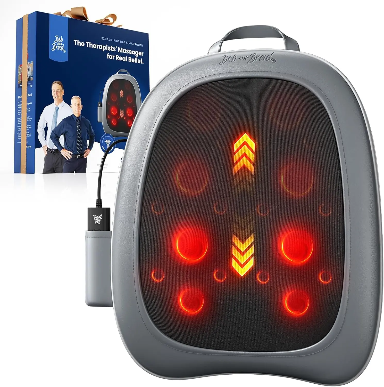 Bob and Brad EZBack Pro Corded 4D Kneading Shiatsu Back Massager with Heat at Office Home, Ideal Gift