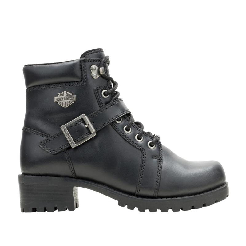 Harley-Davidson Footwear Womens Leyton Casual Boots Ankle Low Heel 1-2" - Black
