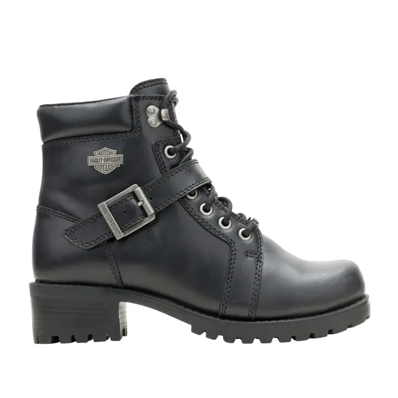 Harley-Davidson Footwear Womens Leyton Casual Boots Ankle Low Heel 1-2" - Black