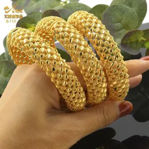 Bangles For Women Indian With Designer Charms Balls Dubai 24K Gold Plated Ethiopian African Jewelry Dubai Women's Hand Bracelets