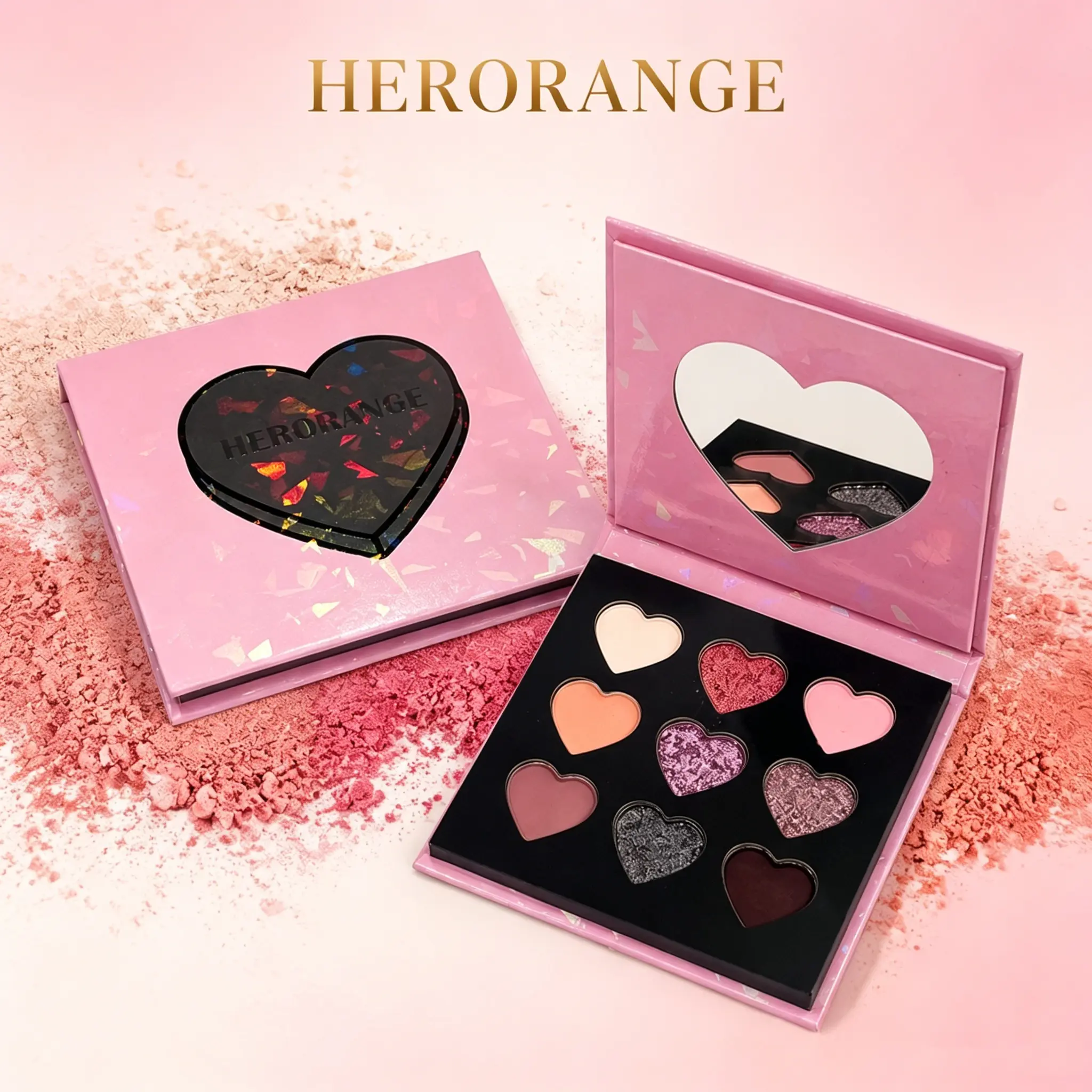 HERORANGE Eyeshadow Palette - High-Pigment Matte & Shimmer Cosmetic Makeup, Long-Lasting Waterproof Formula with Purple, Brown & Pink Shades for Smokey Eye, Non-Toxic Adult Single Eyeshadow Palette