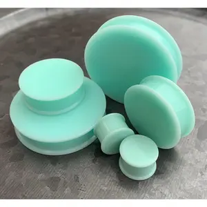 PAIR of Stunning Teal Solid Silicone Double Flare Plugs - Gauges 2g (6mm) up to 2" (51mm)