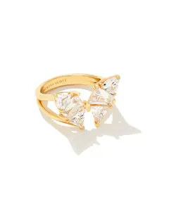 Kendra Scott Blair Butterfly Ring Rhodium White Crystal Size 6