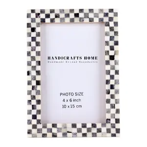 Picture Frame Checked Grey 4x6 inch