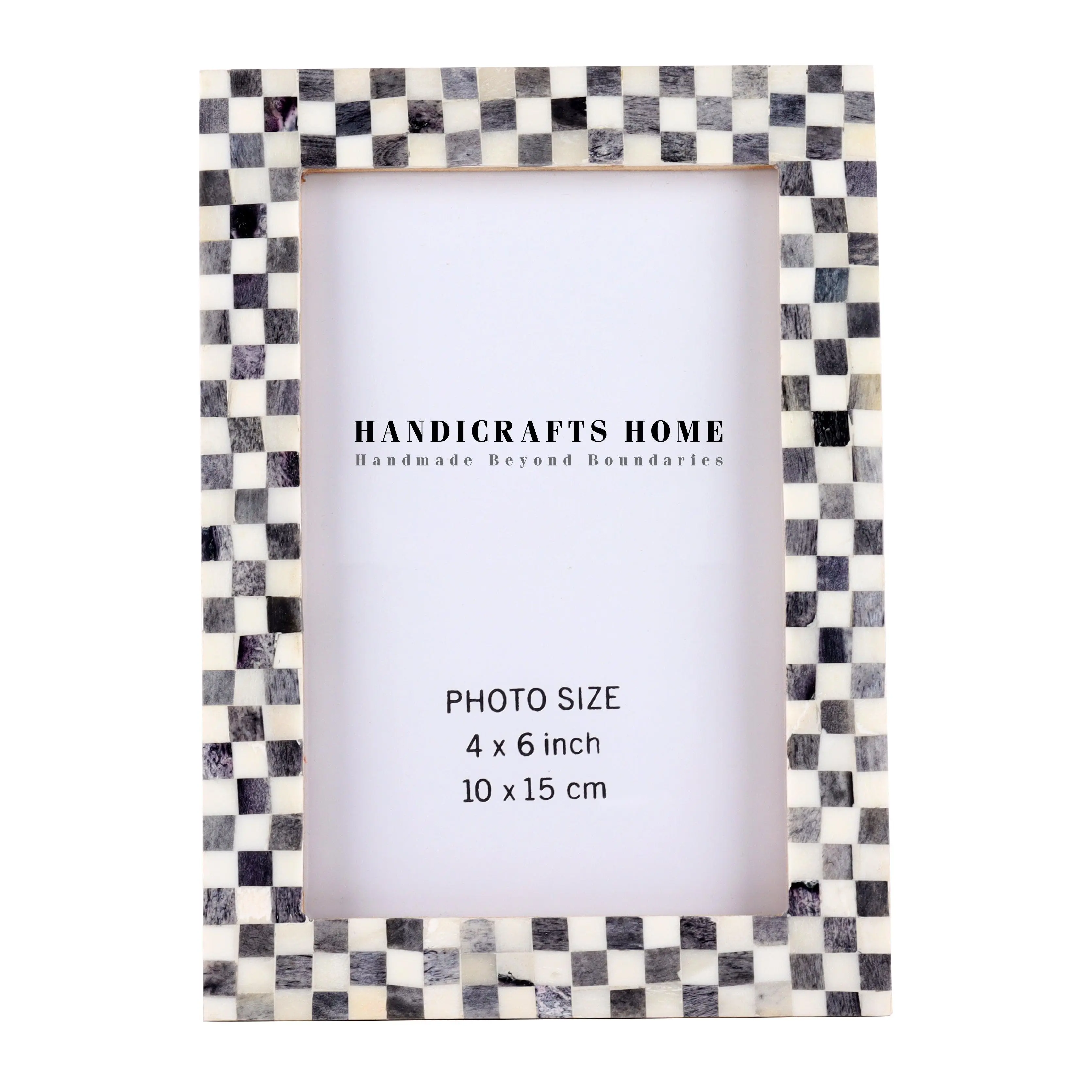Picture Frame Checked Grey 4x6 inch