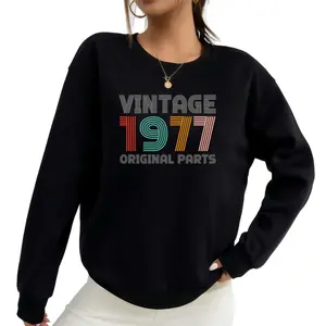 Retro 1977 Sunburst 49th Birthday Graphic Long Sleeve Sweatshirt