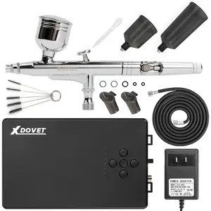 2024 Upgrade 55PSI Airbrush Kit Multi-Function Professional Dual-Action Airbrush Gun High Power Air Compressor More Suit for Shoe Clothing Model Tattoo Nail Design Art Drawing Cake Decoration