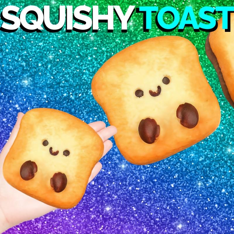 Squishy Bake Toast, Bread, Taba Squeeze Toy, Ultra Soft, Food Lover Toy, Fidget Toy, Birthday, Back to School, Christmas, New Year, Easter Gift, Home Decor, Student Office Relaxation